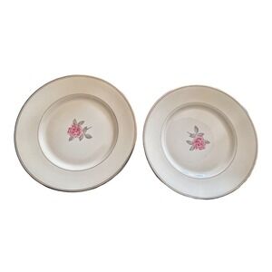 FRANCISCAN HUNTINGTON ROSE MCM Salad Plate MADE IN USA set‎ of 2